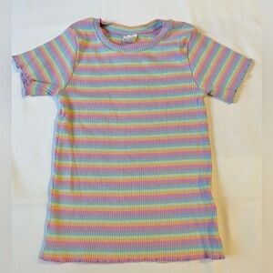 Girls Short Sleeve Rainbow Tee